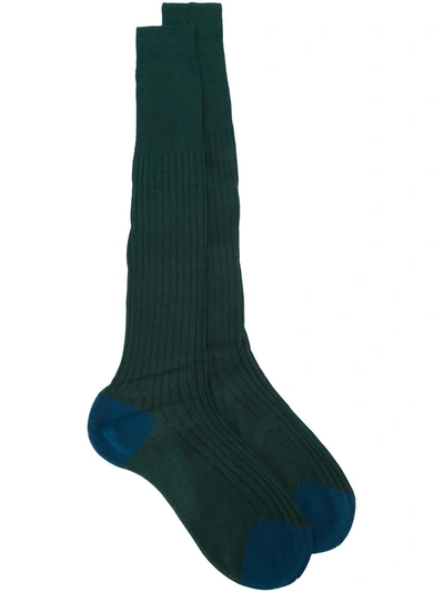 Fashion Clinic Timeless Ribbed Socks In Green