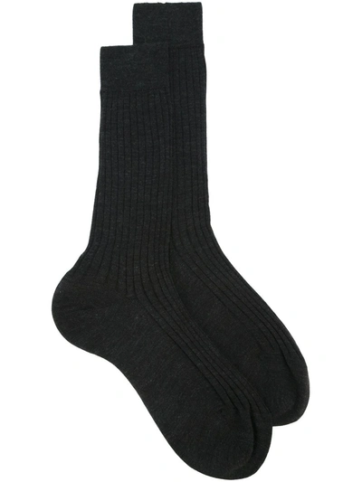 Fashion Clinic Timeless Ribbed Socks In Grey