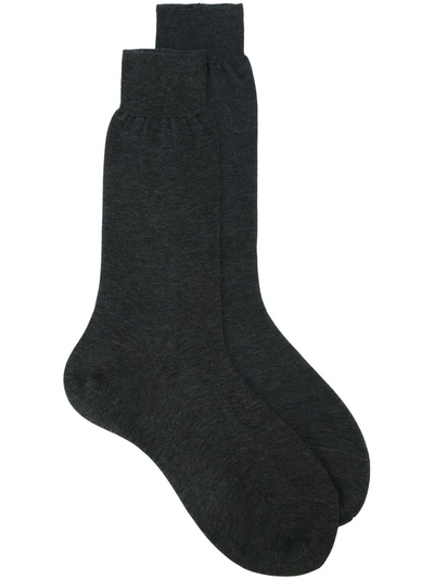 Fashion Clinic Timeless Cotton Socks In Grey