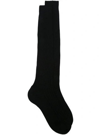 Fashion Clinic Timeless Ribbed Socks In Black
