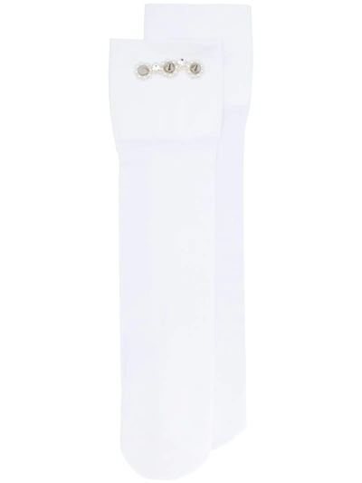 Simone Rocha Spike-stud Embellished Socks In White