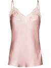 La Perla Maison Embroidered Lace-trimmed Silk-blend Satin Camisole In Neutrals