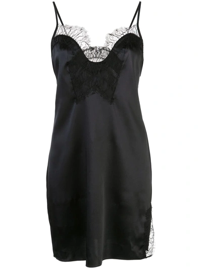 Kiki De Montparnasse Lace Insert Nightdress In Black