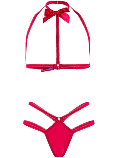 Maison Close Le Petit Secret Harness Set In Red