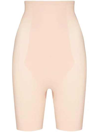 Spanx Thinstincts High Waisted Mid-thigh Shorts In Neutrals