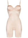 Spanx Suit Your Fancy Strapless Convertible Underwire Mid-thigh Bodysuit In Nude