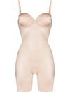 Spanx Suit Your Fancy Strapless Convertible Underwire Mid-thigh Bodysuit In Neutrals