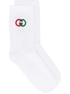 Gucci Gg Logo Socks In White