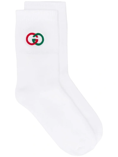 Gucci Gg Logo Socks In White