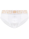 Versace Greca Border Briefs In White