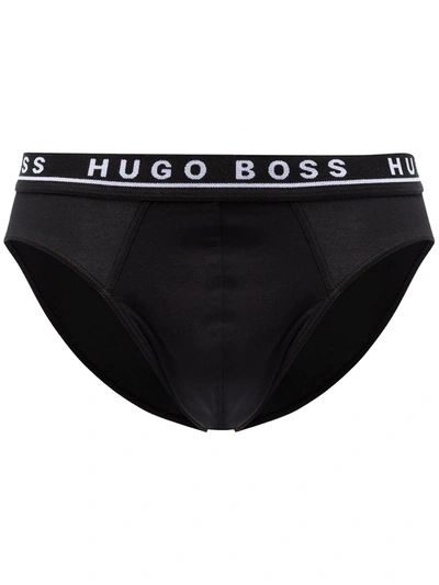 Hugo Boss Three Piece Set Logo Waistband Briefs In Black