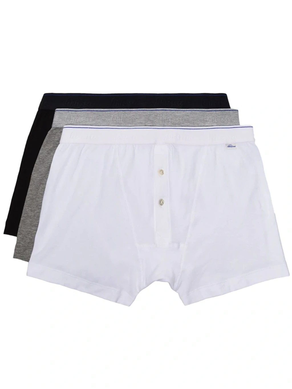 Schiesser Ludwig Three-pack Stretch-cotton Boxer Briefs In Grey