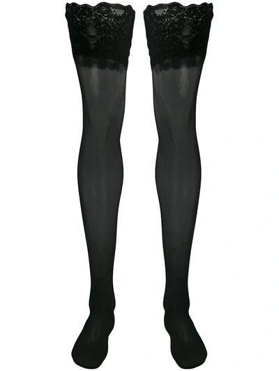 Wolford Satin 20 Stay-ups In Black