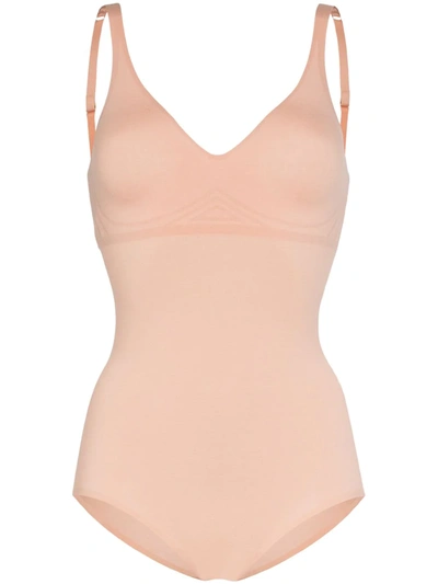 Wolford 3w Forming Blush Stretch-cotton Bodysuit In Neutrals