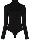 Wolford Colorado Cotton-blend Turtleneck Bodysuit In Black