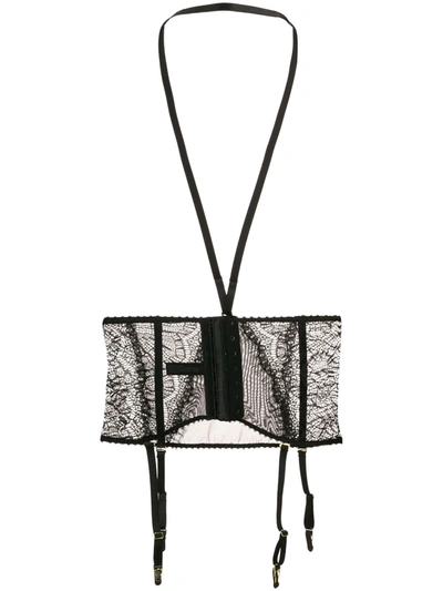 Maison Close Harnessed Lace Waist Cincher In Black