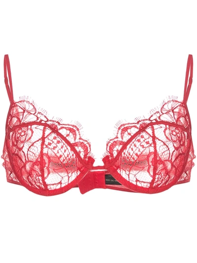 Kiki De Montparnasse 半罩杯式蕾丝文胸 In Red