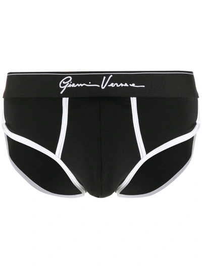 Versace Gianni  Waistband Briefs In Black