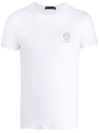 Versace White Crewneck T-shirt With Medusa Print On The Front In Cotton Stretch Man In White