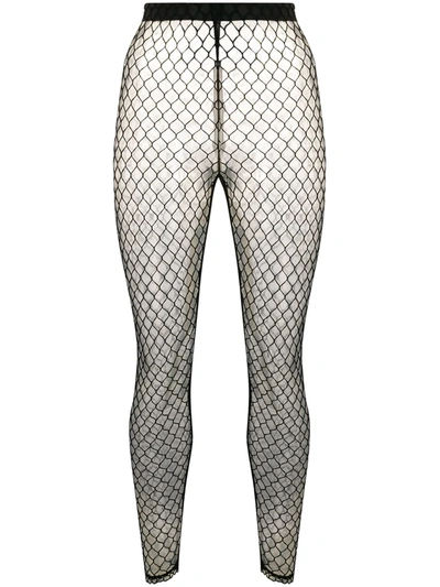 Comme Des Garçons Fishnet Leggings In Black