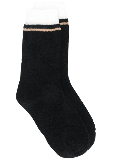 Gucci Striped Detail Socks In Black