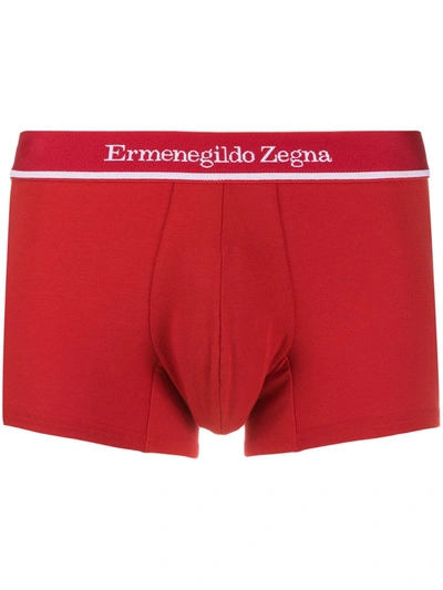 Ermenegildo Zegna Logo Boxer Shorts In Red