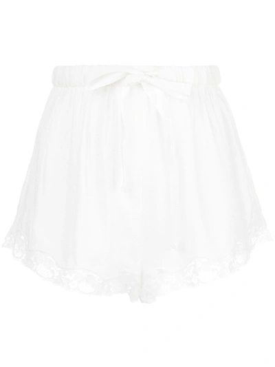 Morgan Lane Martine Silk Shorts In White