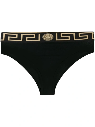Versace Underwear 黑色 Greca Border 比基尼泳裤 In Black