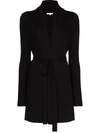 Skin Vivienne Fleece Recycled-polyester Robe In Black