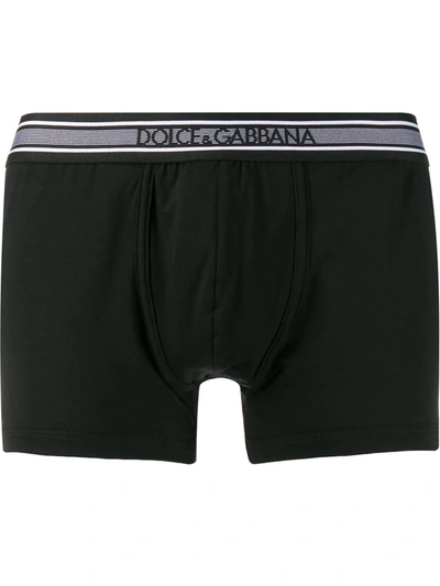 Dolce & Gabbana Logo Embroidered Boxers In Black