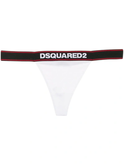 Dsquared2 Logo Thong In White