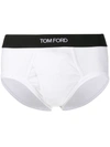 Tom Ford White Logo Waistband Briefs In White
