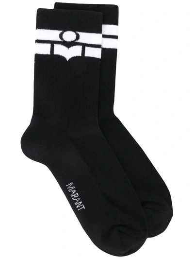 Isabel Marant Vito Ribbed Ankle Socks In Black