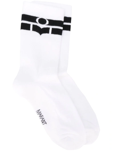 Isabel Marant Vito Ribbed Ankle Socks In White