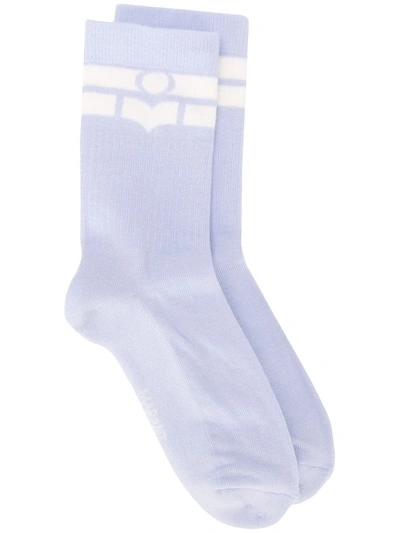 Isabel Marant Vito Ribbed Ankle Socks In Blue