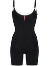 Spanx Thinstincts Targeted Open-bust Bodysuit Shaper In Black