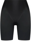 Spanx Haute Contour Sheer Mid-thigh Shaper Shorts In Schwarz