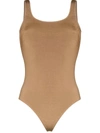 Wolford Jamaika Scoop Neck Bodysuit In Brown