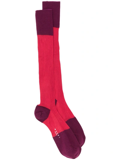 Marni Two-tone Socks In Red