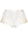 La Perla Maison Silk French Knickers In Weiss