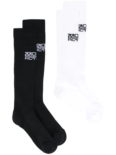 Off-white Active Logo Socks (2 Pairs) In Black