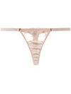 Fleur Of England Lilian Lace-panel Thong In Pink
