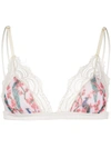 Dolci Follie Peacock Print Triangle Bra In White