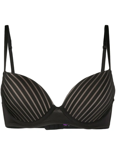 Maison Close Striped Push Up Bra In Black