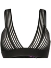 Maison Close Striped Triangle Bra In Black