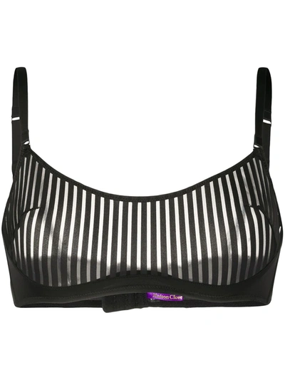 Maison Close Striped Underwired Bra In Black