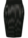 Maison Close Striped Pencil Skirt In Black