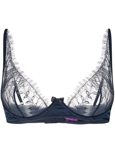 Maison Close Lace Cup Underwired Bra In Blue