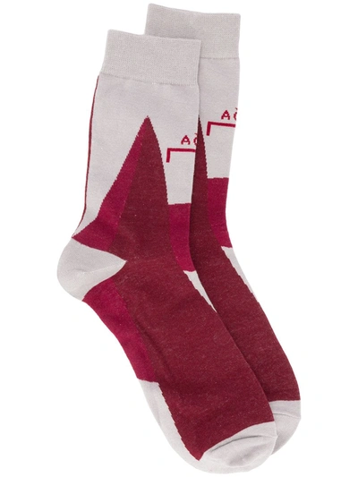 A-cold-wall* Logo Embroidered Ankle Socks In Grey