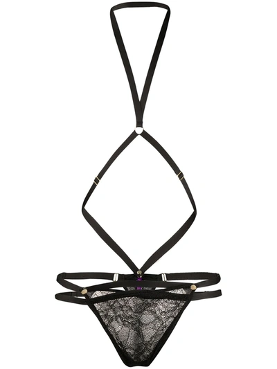 Maison Close Removable Harness Thong In Black